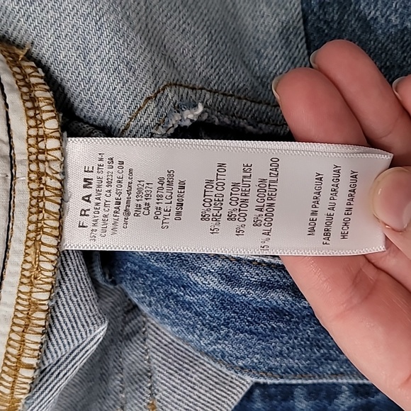 Frame women's size 32 Le Garcon skinny high waist colorblock jeans - Picture 6 of 6